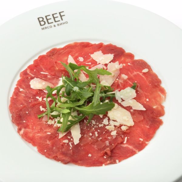 Фото Карпаччо из америконской мраморной говядины в Beef Meat & Wine
